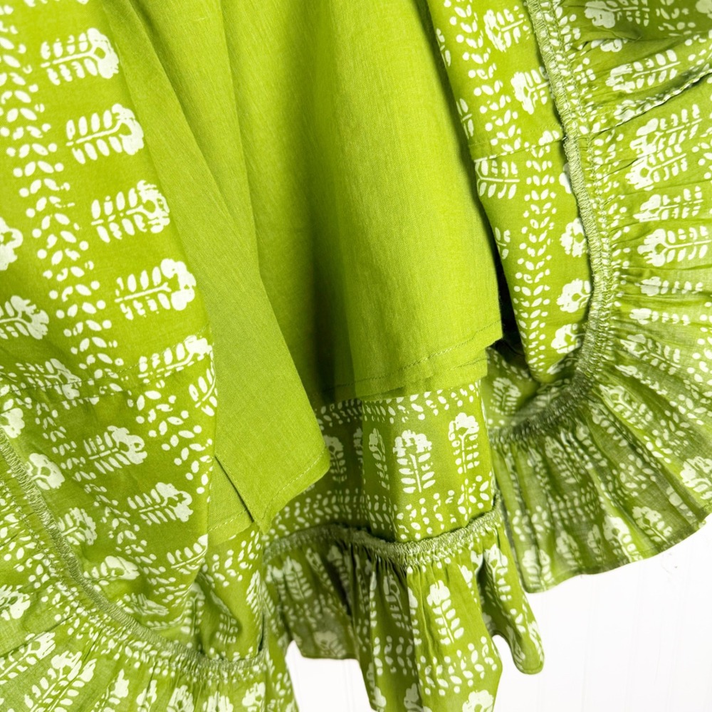 Livro Julie Green Patterned Cotton Ruffle Tiered Maxi Dress Medium - Picture 11 of 16
